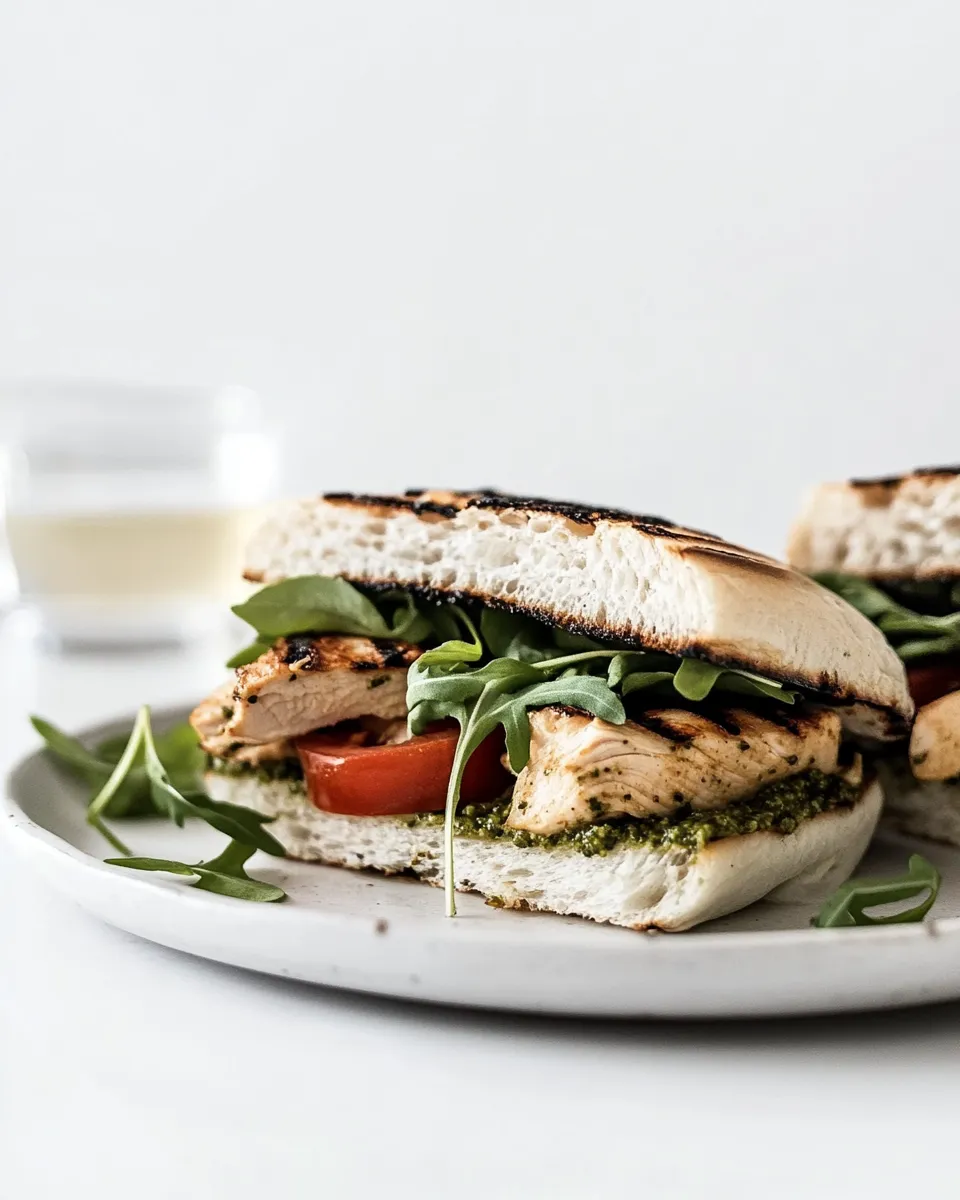 Homemade Chicken Pesto Sandwich photo