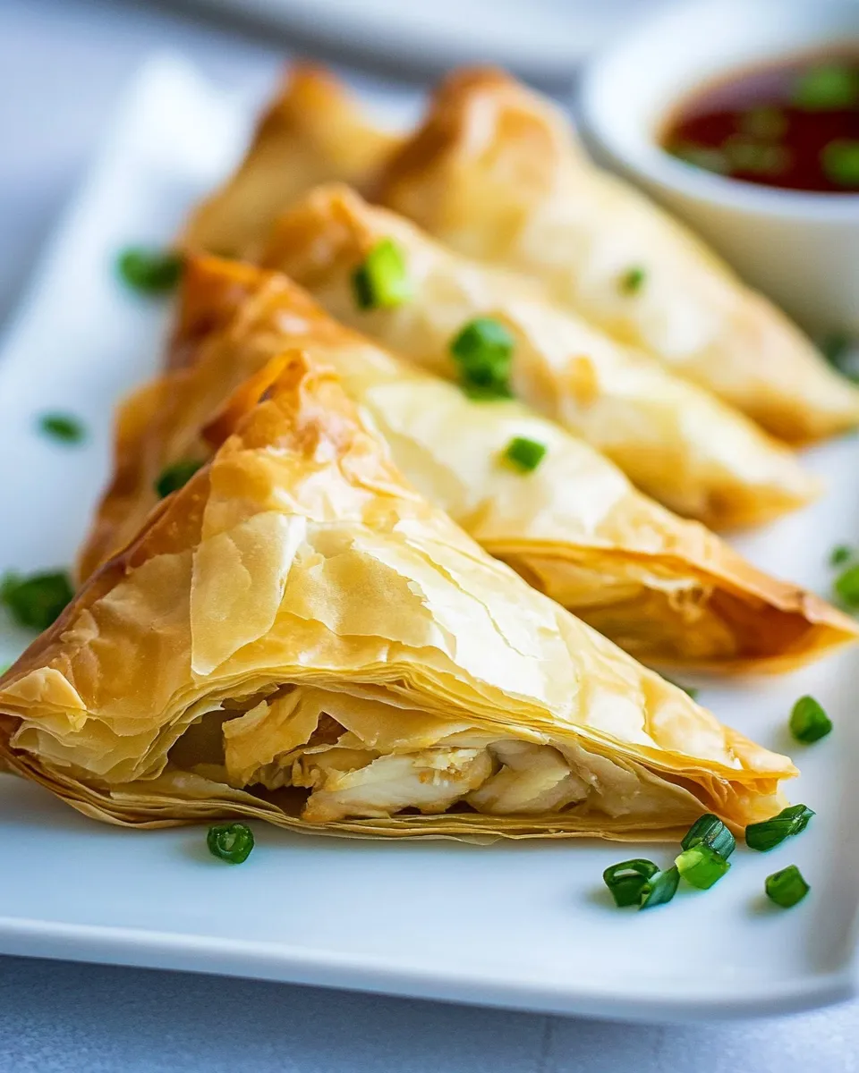 Easy Chicken Phyllo Triangles recipe image