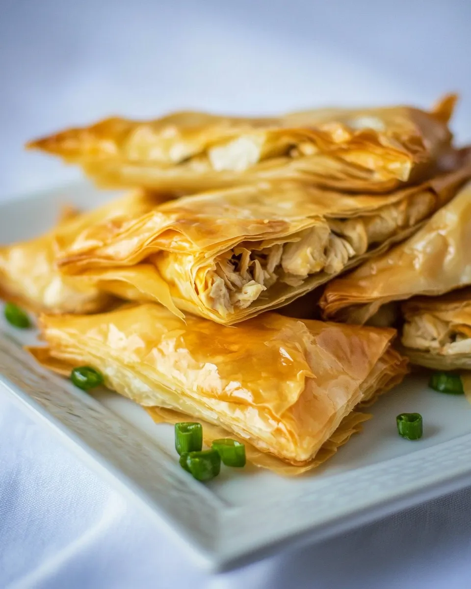 Delicious Chicken Phyllo Triangles dish photo
