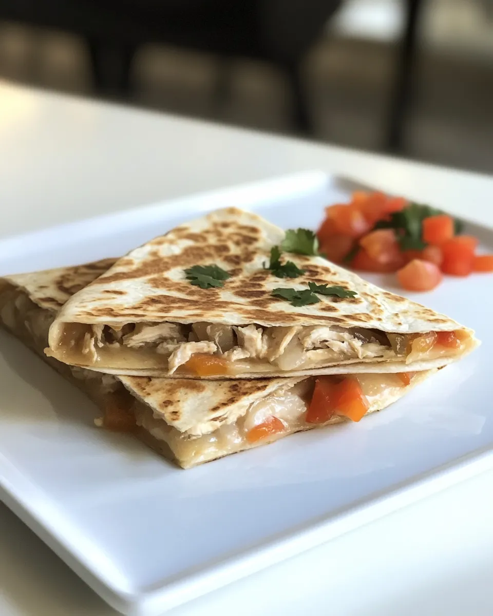 delicious Chicken Quesadilla with Pico de Gallo shot