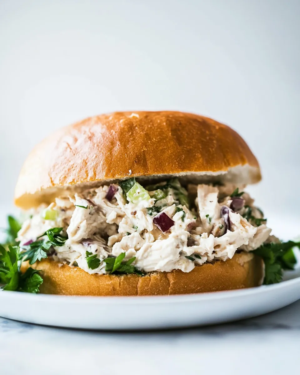 Delicious Chicken Salad Sandwich plate image