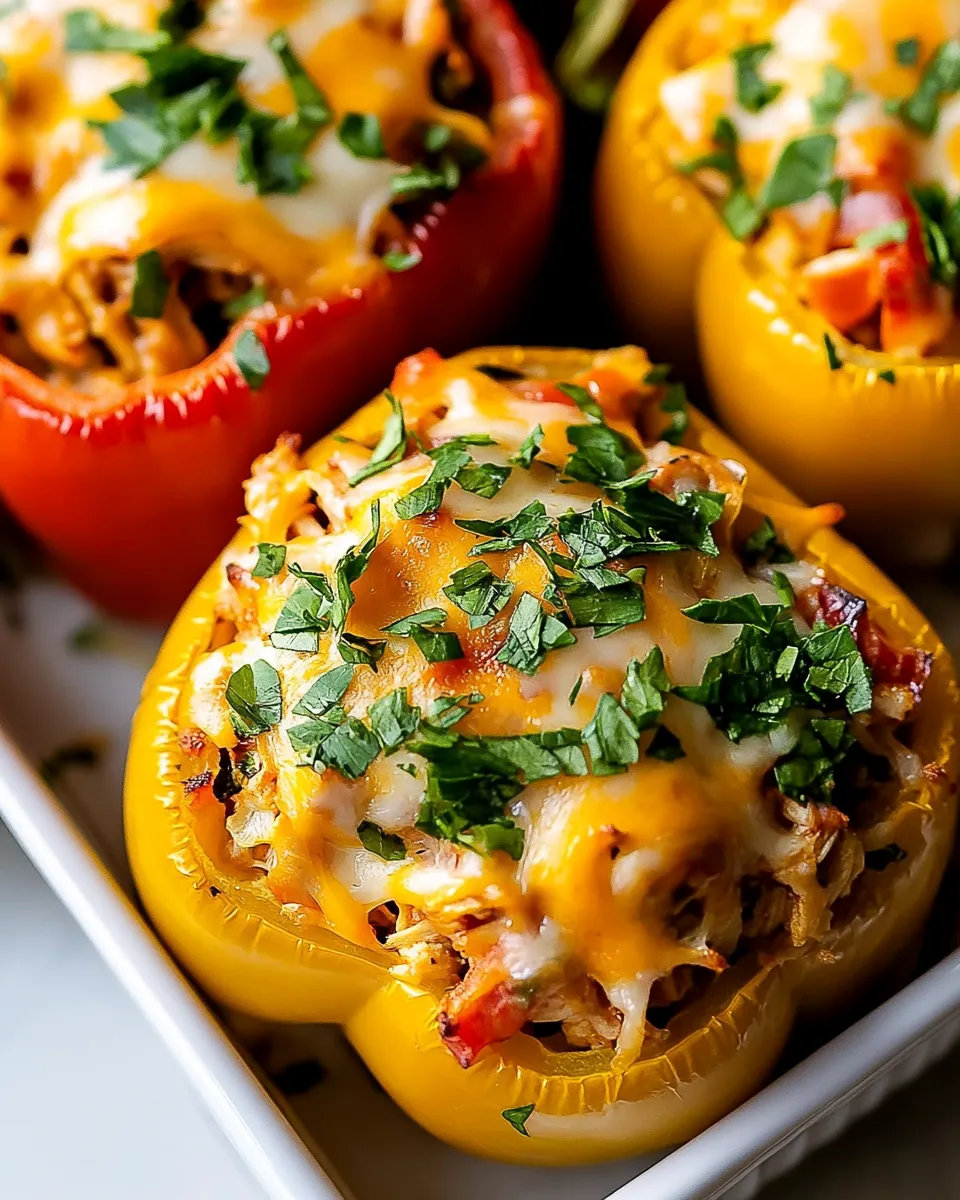 Delicious Chicken Stuffed Peppers plate image