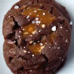 Homemade Chocolate Caramel Cookies with Sea Salt photo