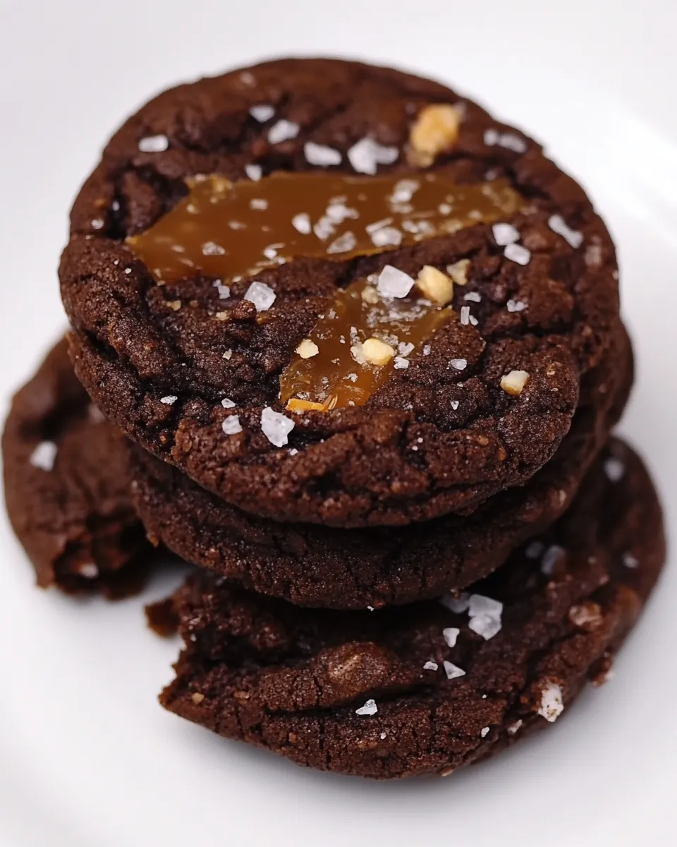 Classic Chocolate Caramel Cookies with Sea Salt image
