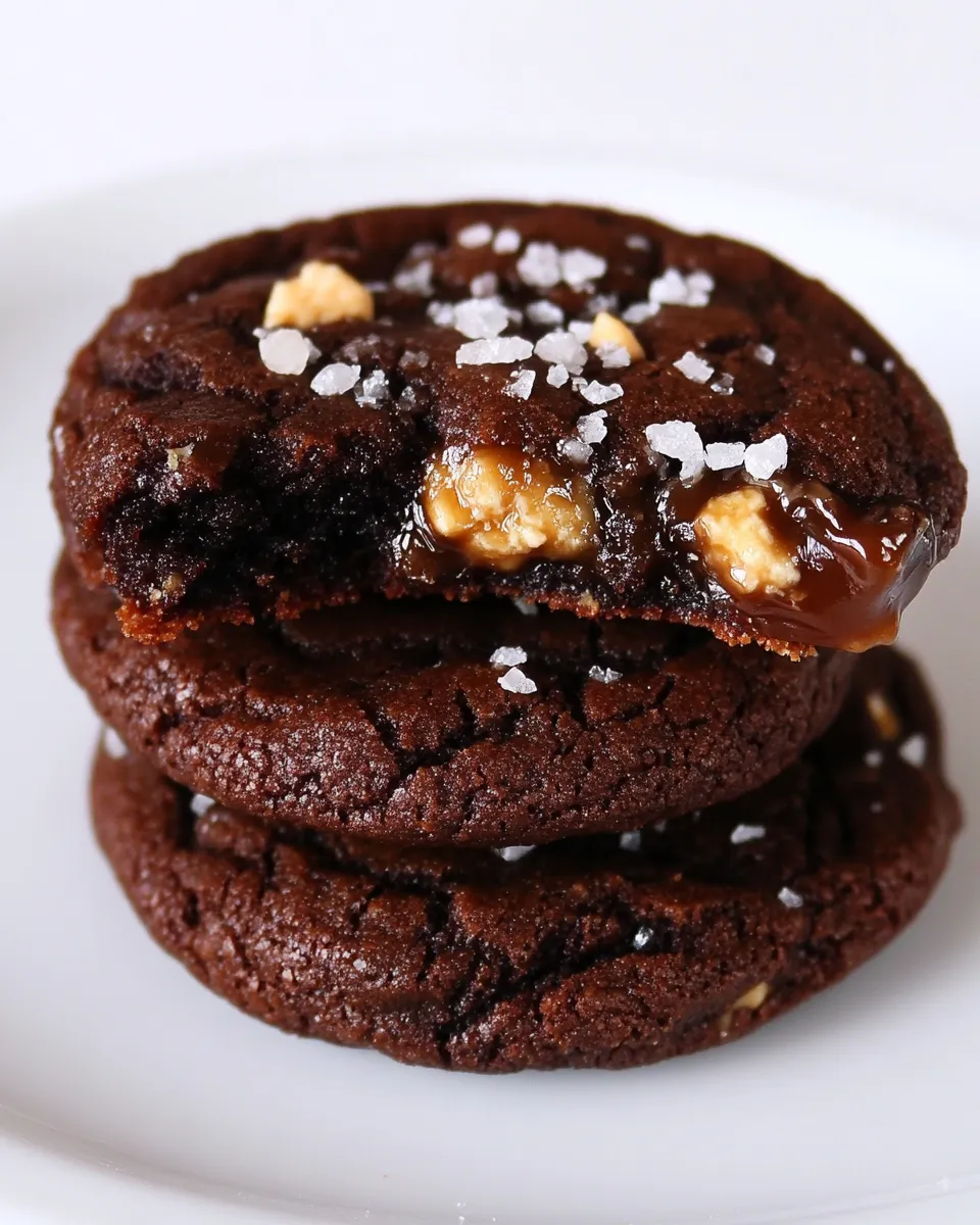 Easy Chocolate Caramel Cookies with Sea Salt picture