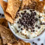 Homemade Chocolate Chip Cannoli Dip with Wonton Chips photo