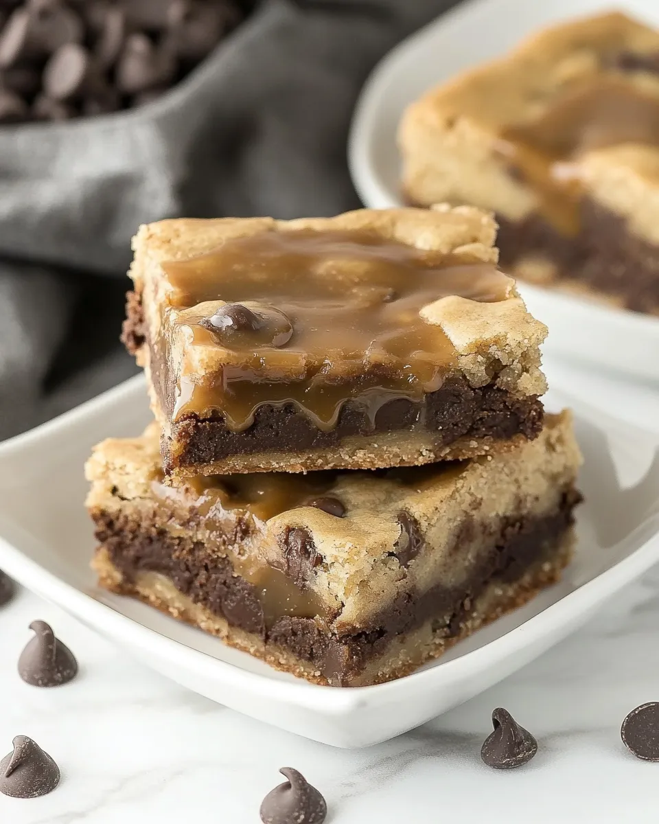 Homemade Chocolate Chip Cookie Bars with Caramel photo