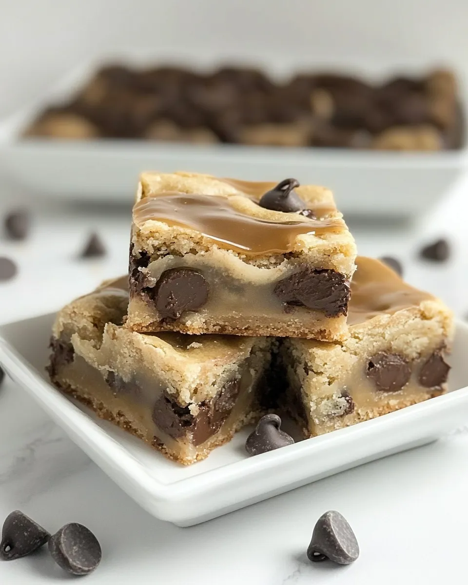 Classic Chocolate Chip Cookie Bars with Caramel image