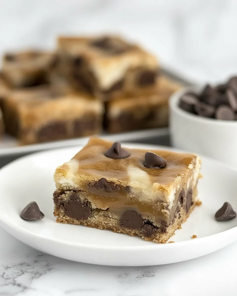 Delicious Chocolate Chip Cookie Bars with Caramel dish photo