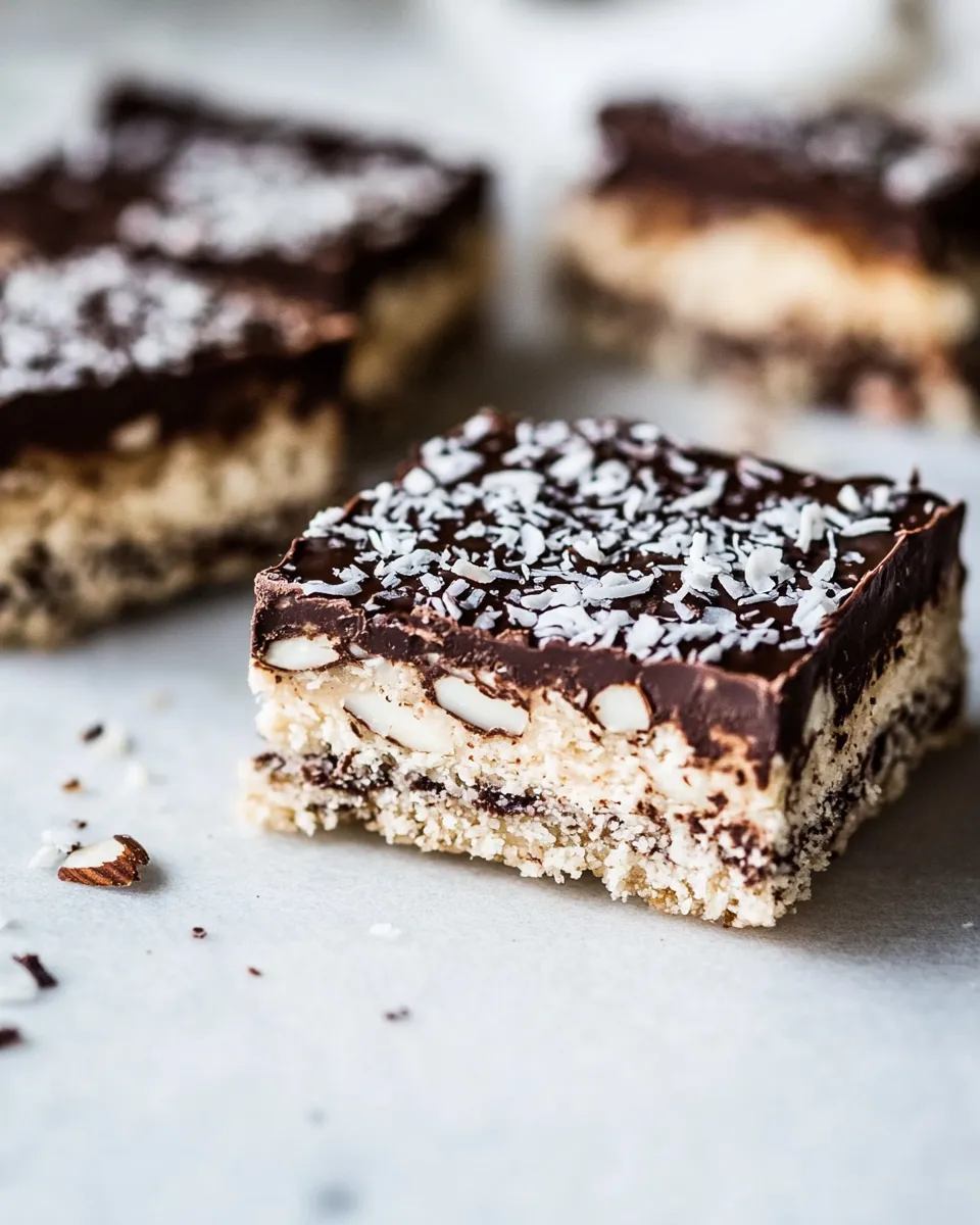 Classic Chocolate Coconut Almond Bars. image