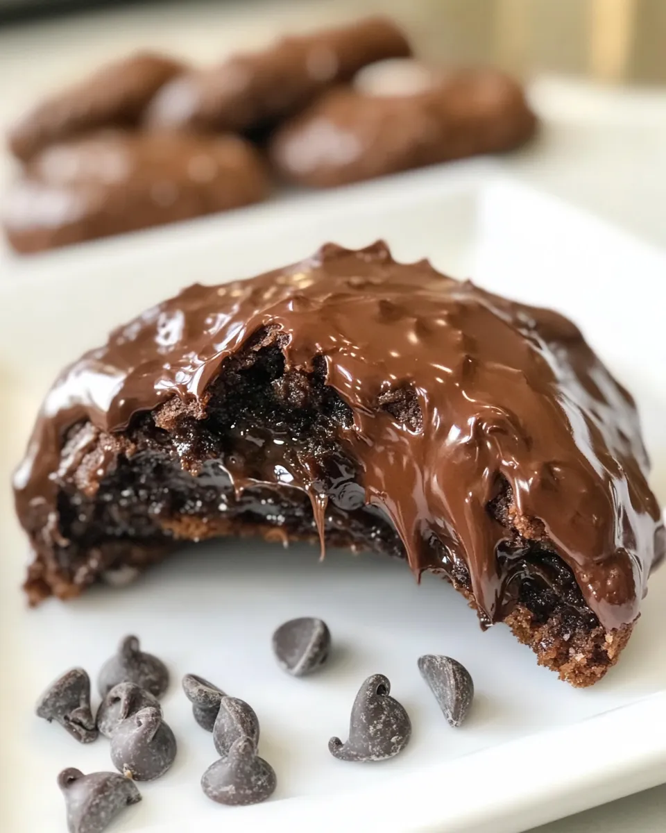 Delicious Chocolate Ganache Chocolate Cookies shot