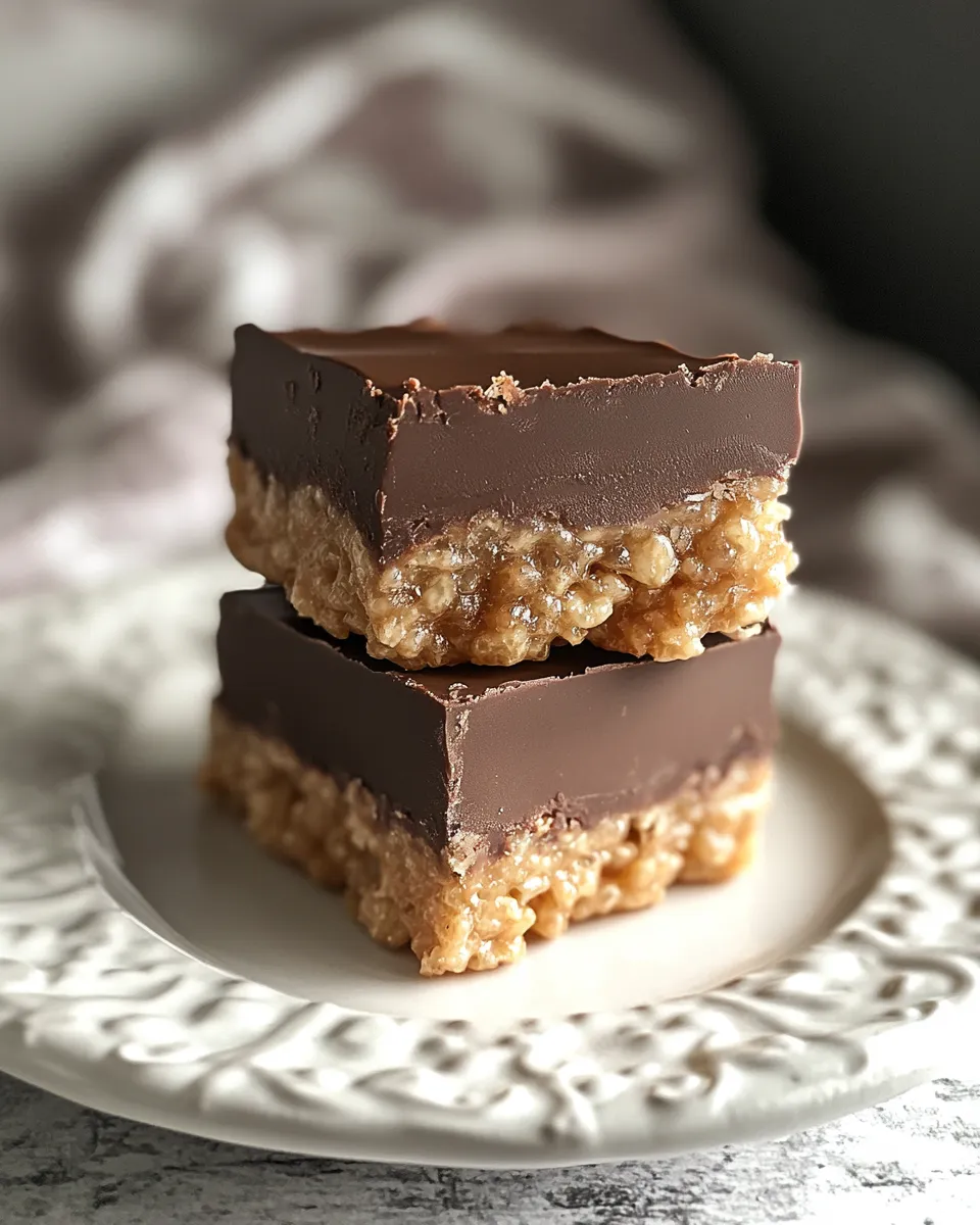 Homemade Chocolate Peanut Butter Krispie Bars photo