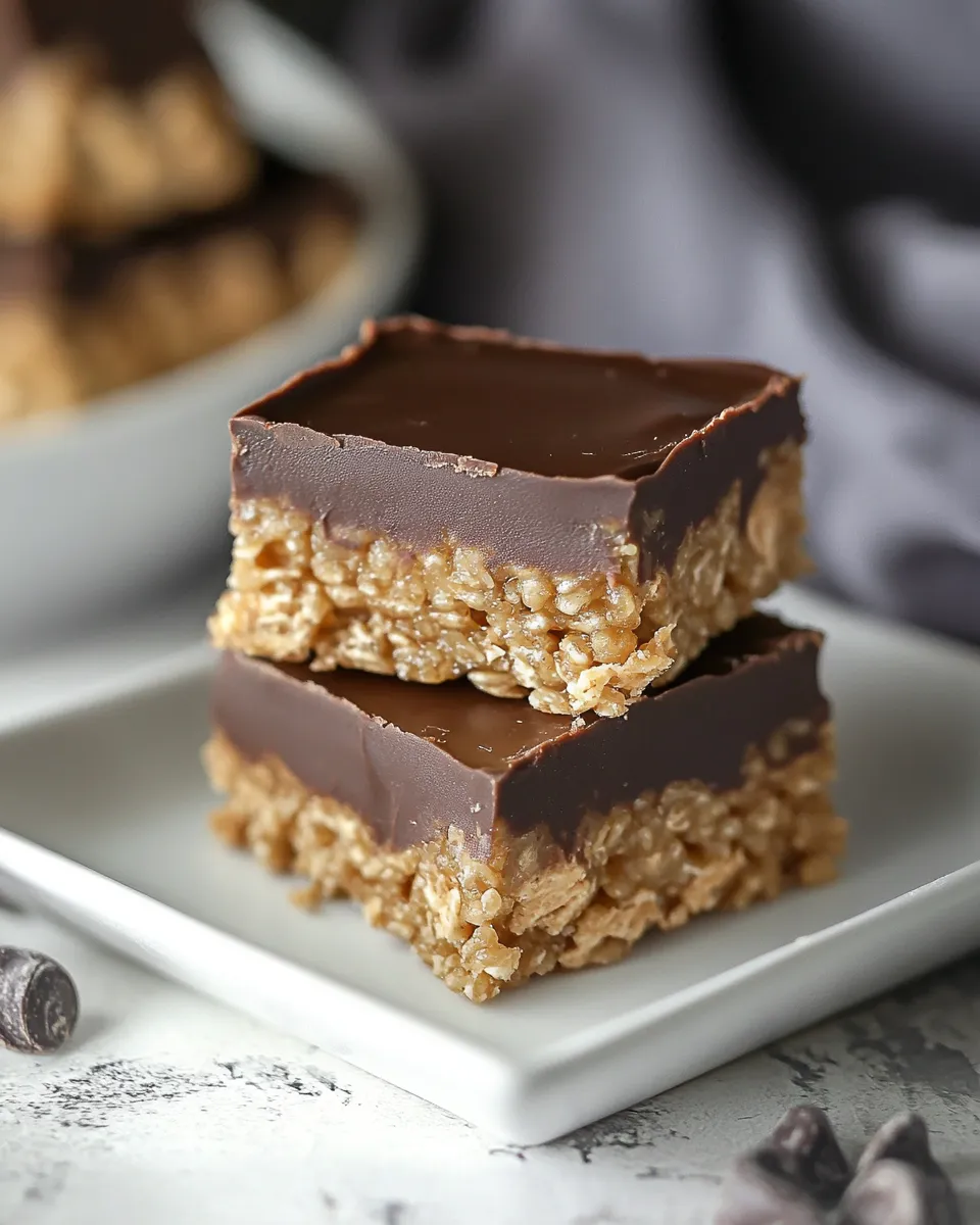 Classic Chocolate Peanut Butter Krispie Bars recipe photo
