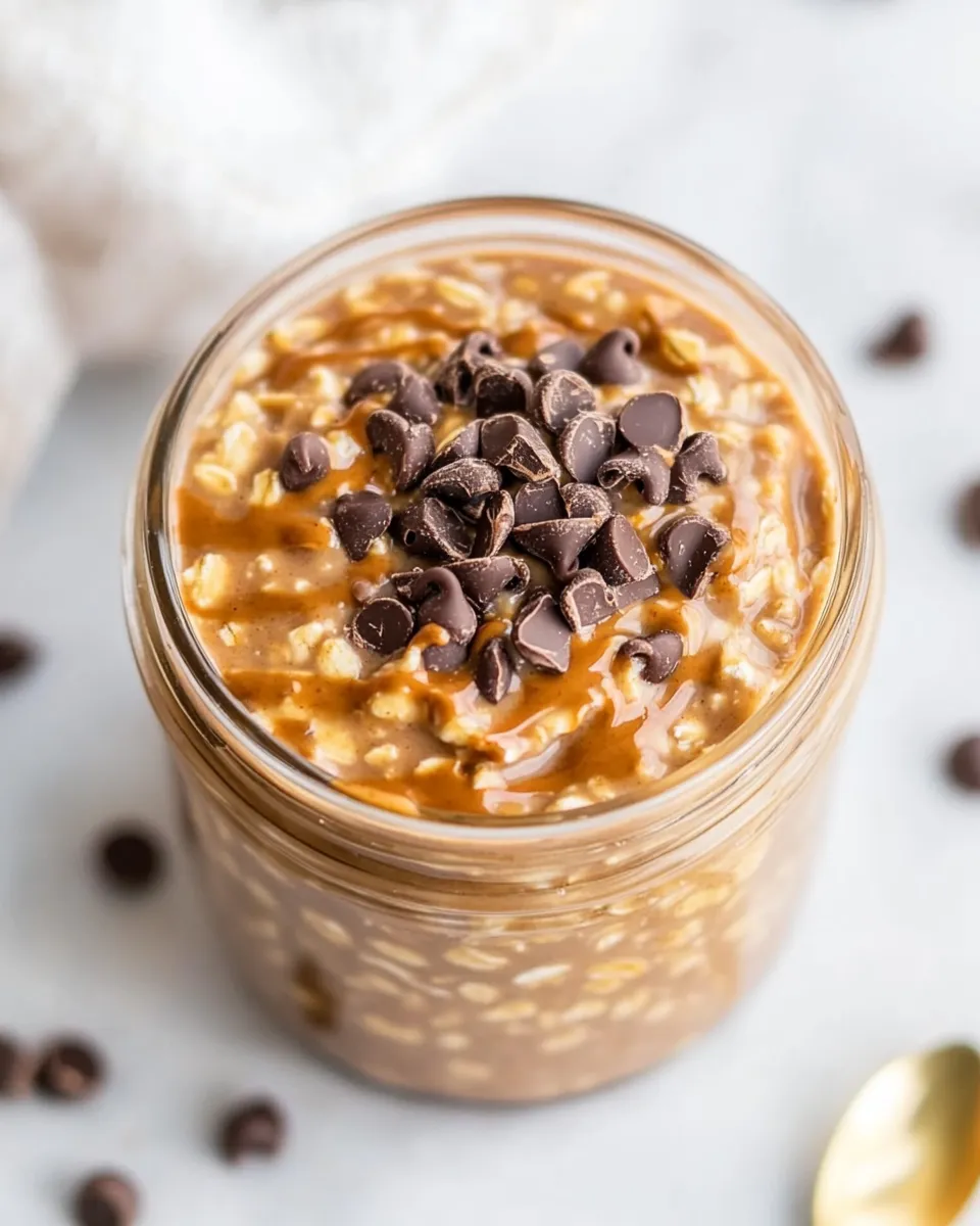 homemade Chocolate Peanut Butter Overnight Oats photo