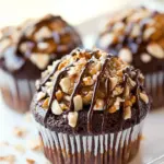 Homemade Chocolate, Peanut Butter and Pretzel Cupcakes photo