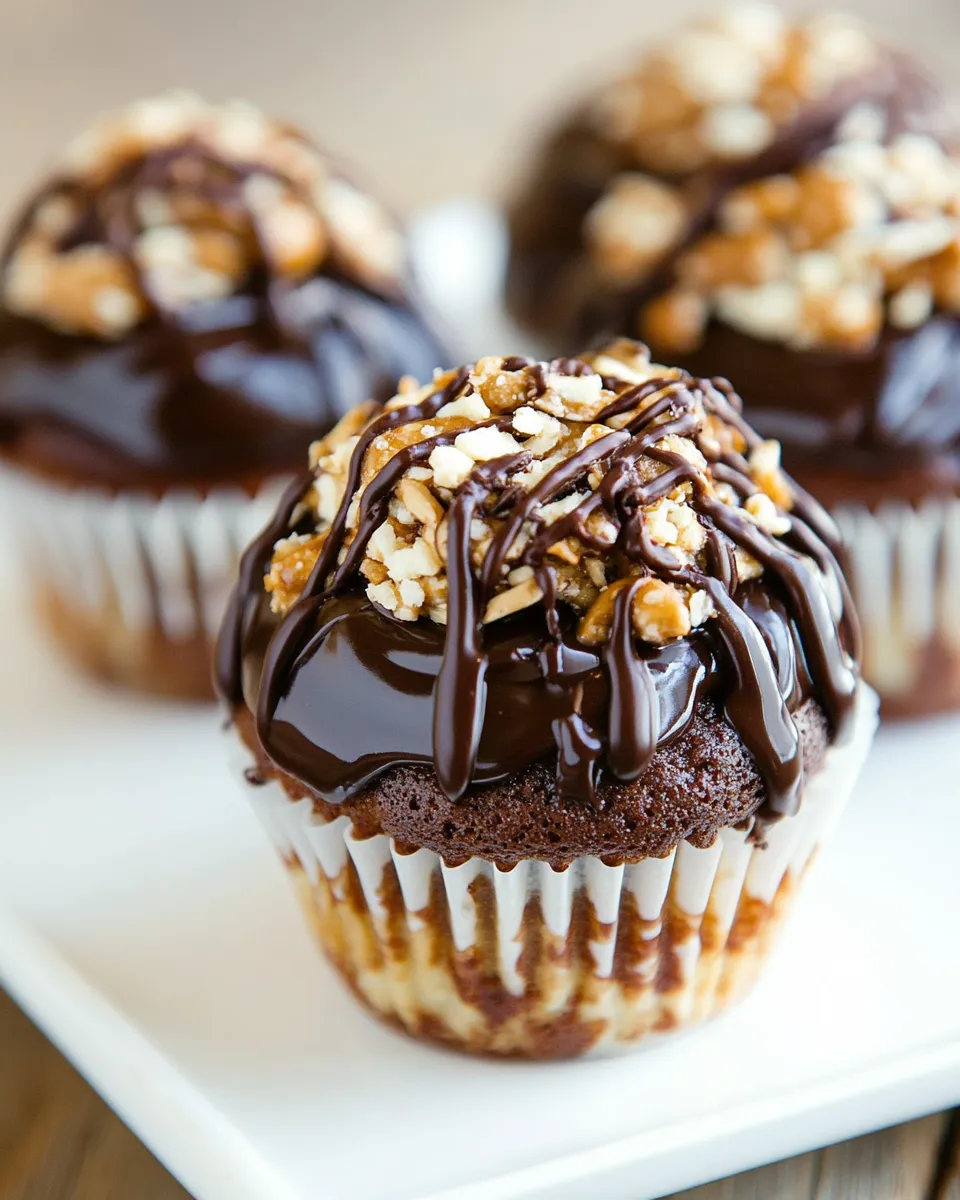 Delicious Chocolate, Peanut Butter and Pretzel Cupcakes dish photo