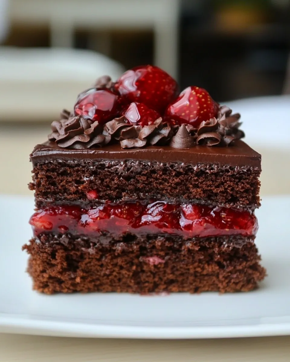 Classic Chocolate Strawberry Cake image
