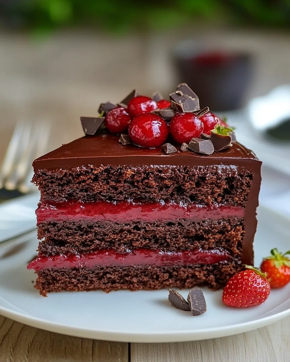 Easy Chocolate Strawberry Cake recipe image
