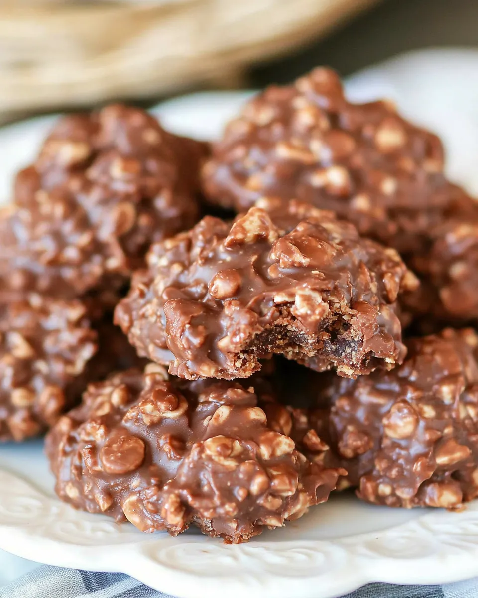 Homemade Chocolate Toffee No Bake Cookies photo