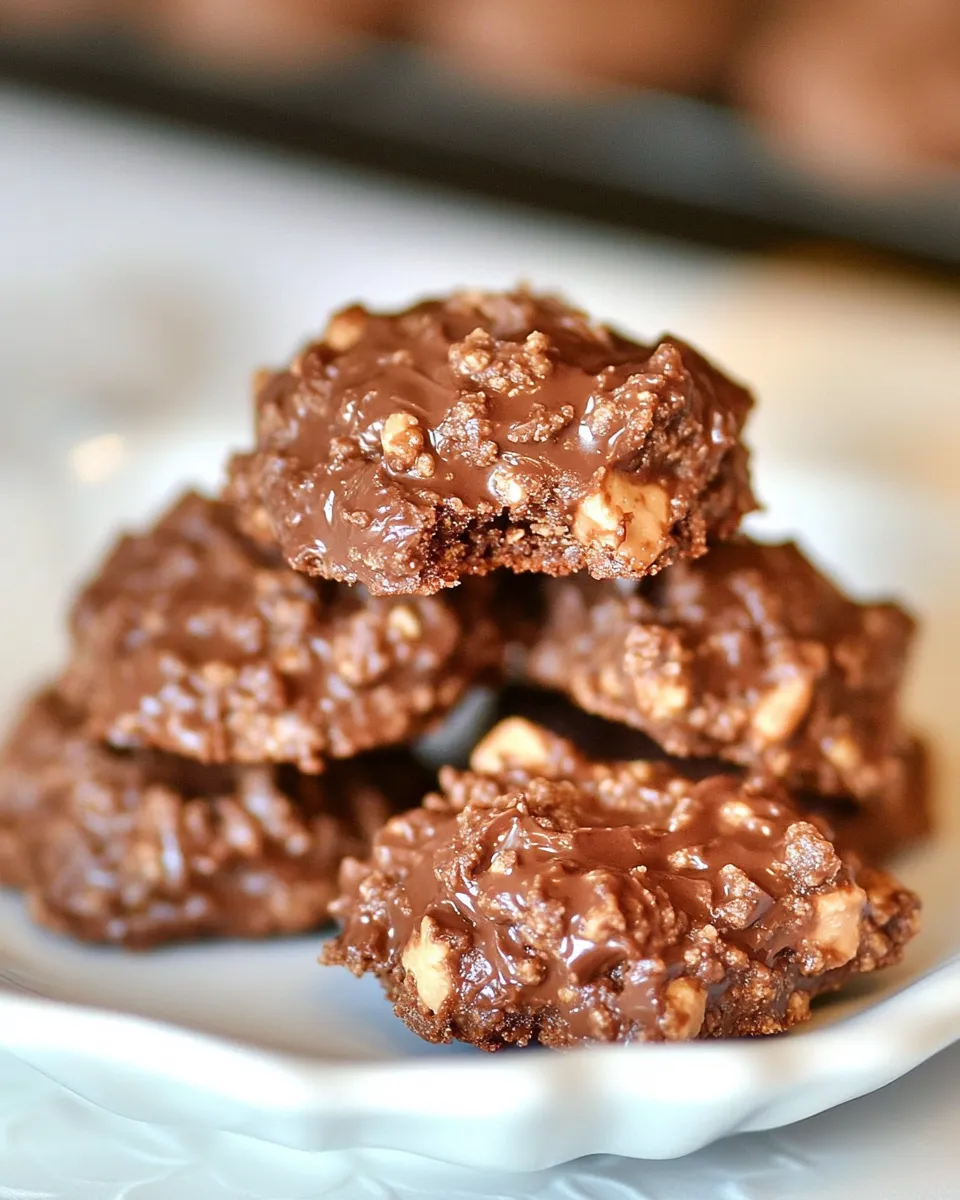 Delicious Chocolate Toffee No Bake Cookies shot