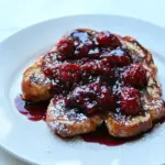 Homemade Ciabatta French Toast with Raspberry Preserves photo
