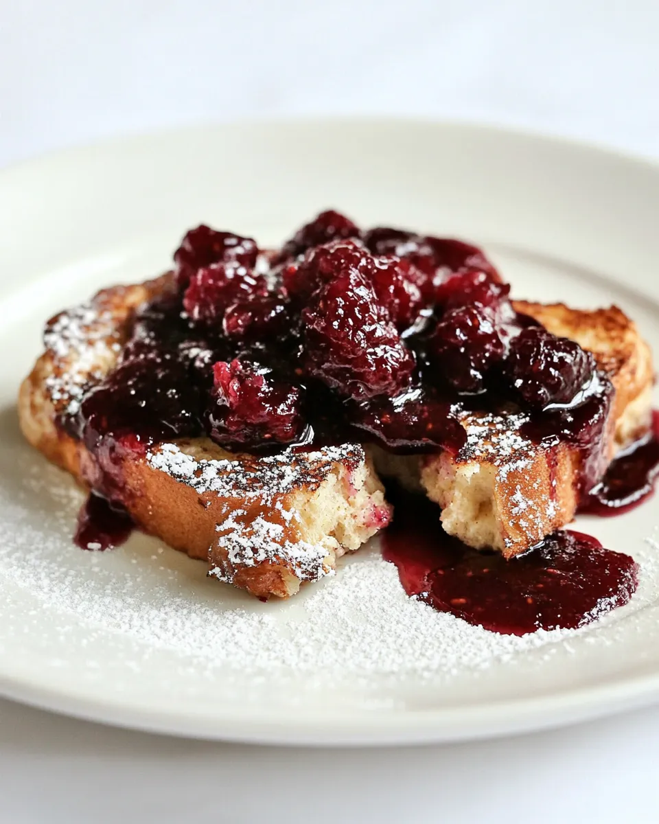 Delicious Ciabatta French Toast with Raspberry Preserves dish photo