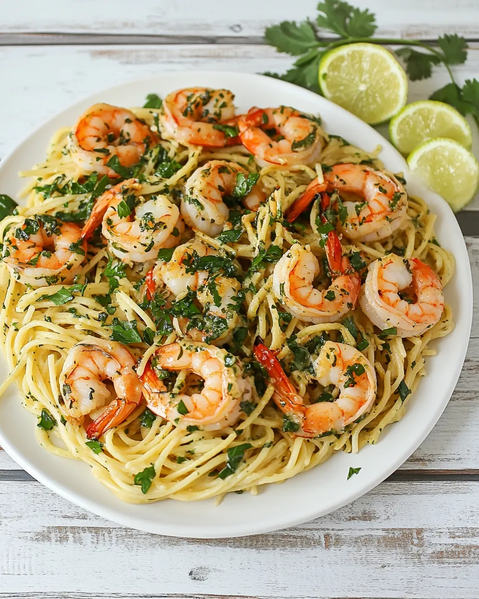 Classic Cilantro Lime Shrimp Pasta image