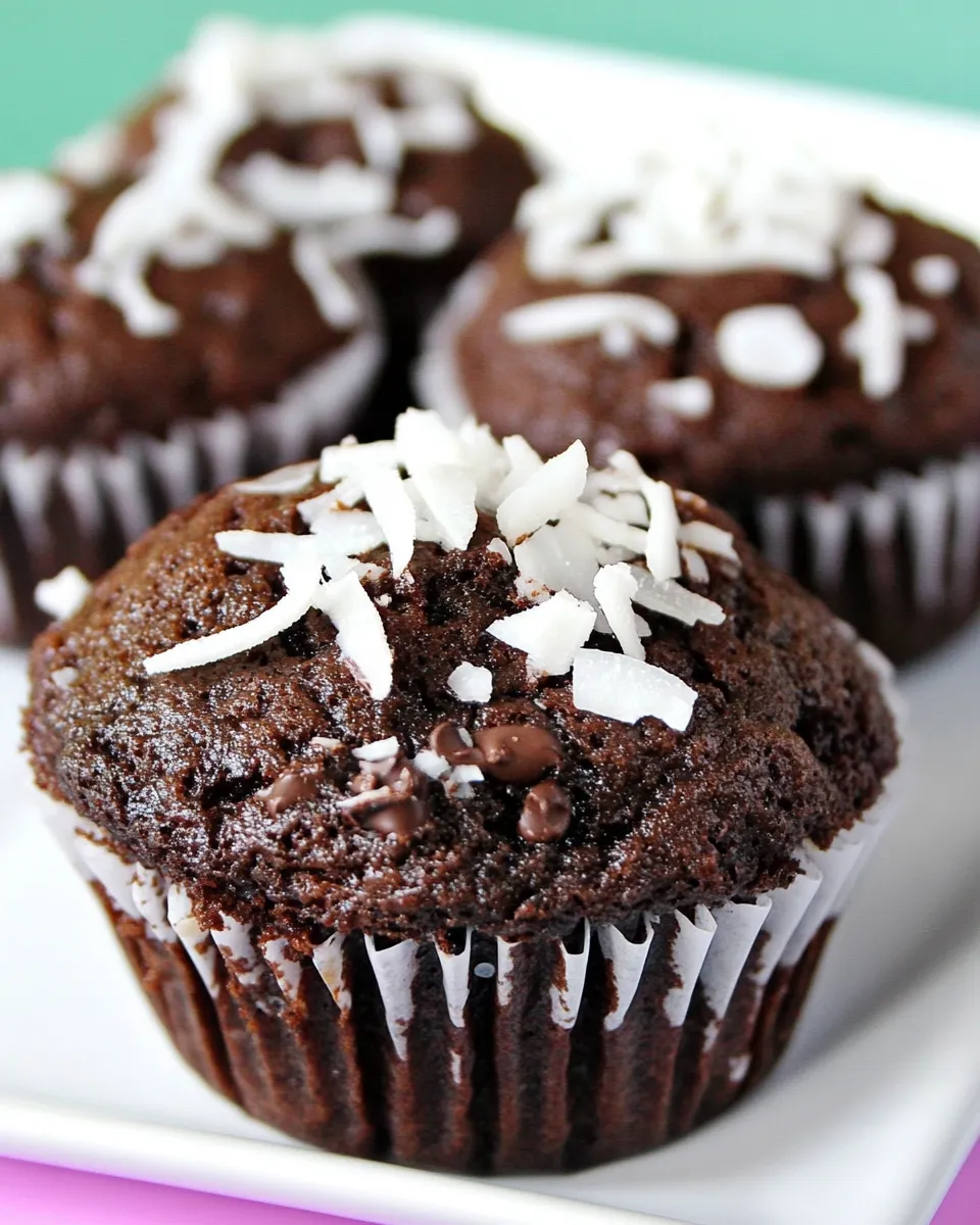 Classic Clean Eating Chocolate Coconut Muffins image