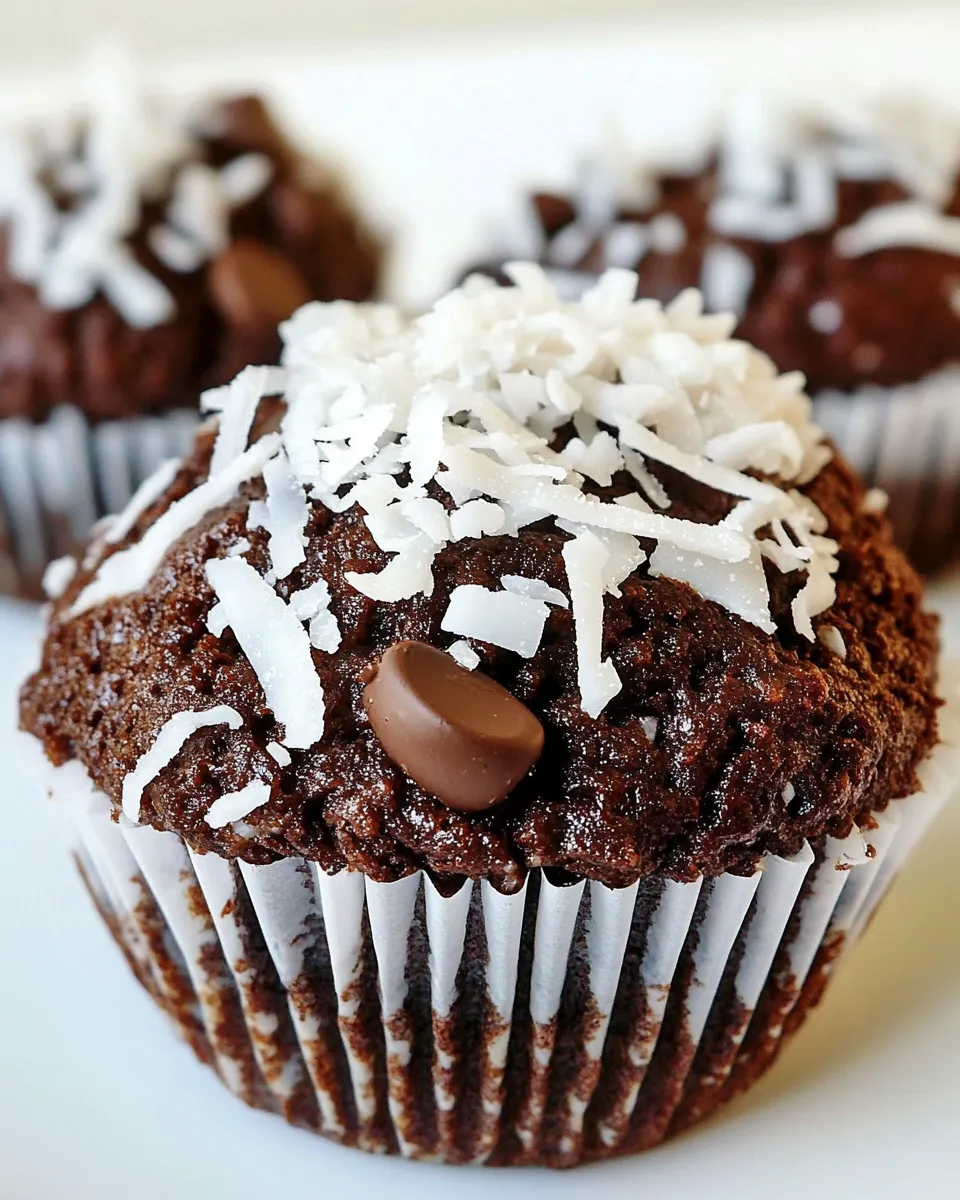 Easy Clean Eating Chocolate Coconut Muffins recipe photo