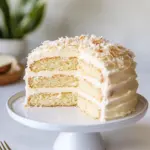 homemade Coconut Cream Cake with Coconut Cream Cheese Frosting photo
