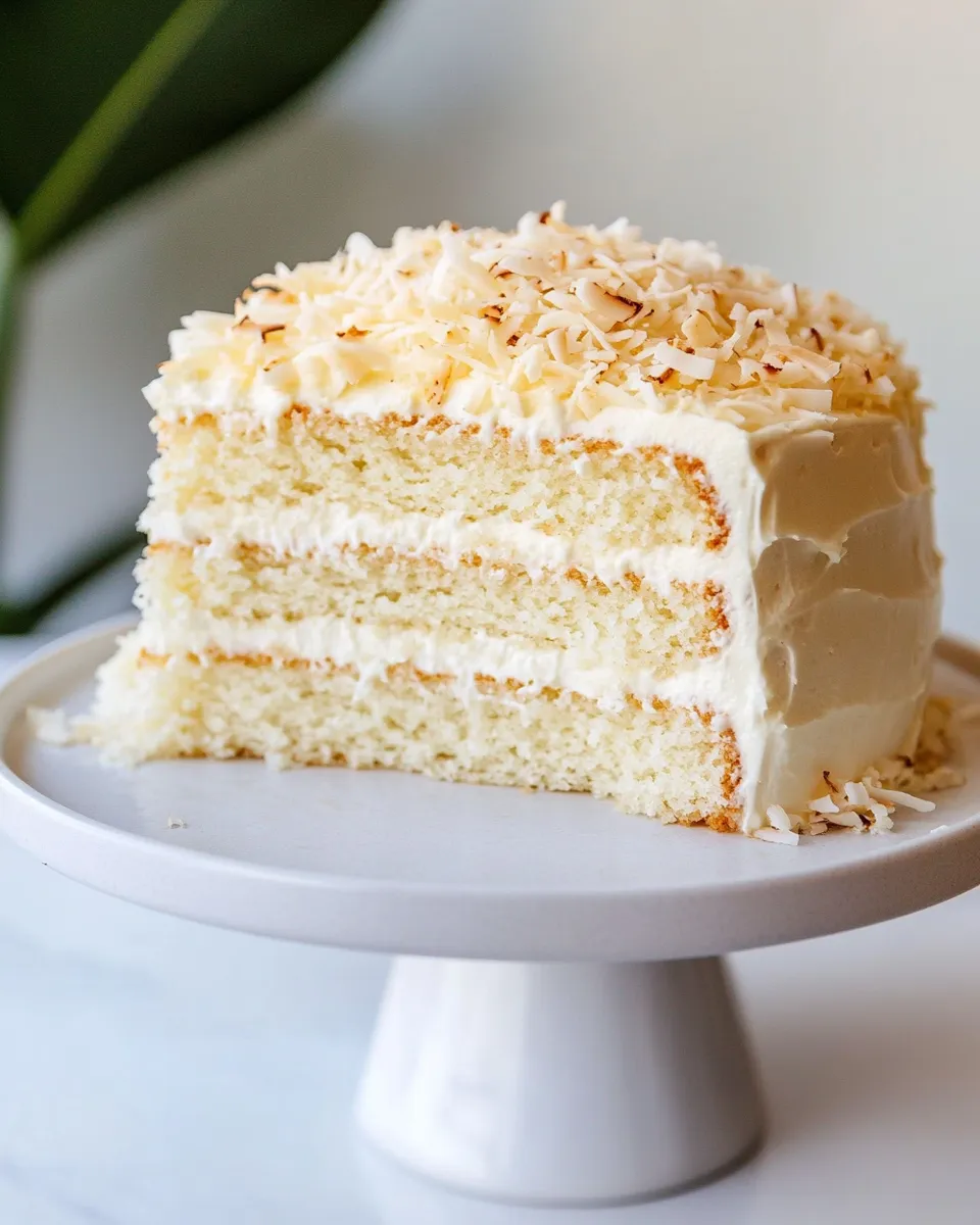easy Coconut Cream Cake with Coconut Cream Cheese Frosting picture