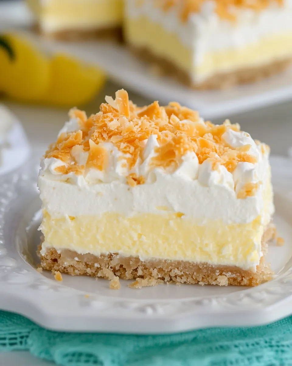 Delicious Coconut Cream Cheesecake Bars shot