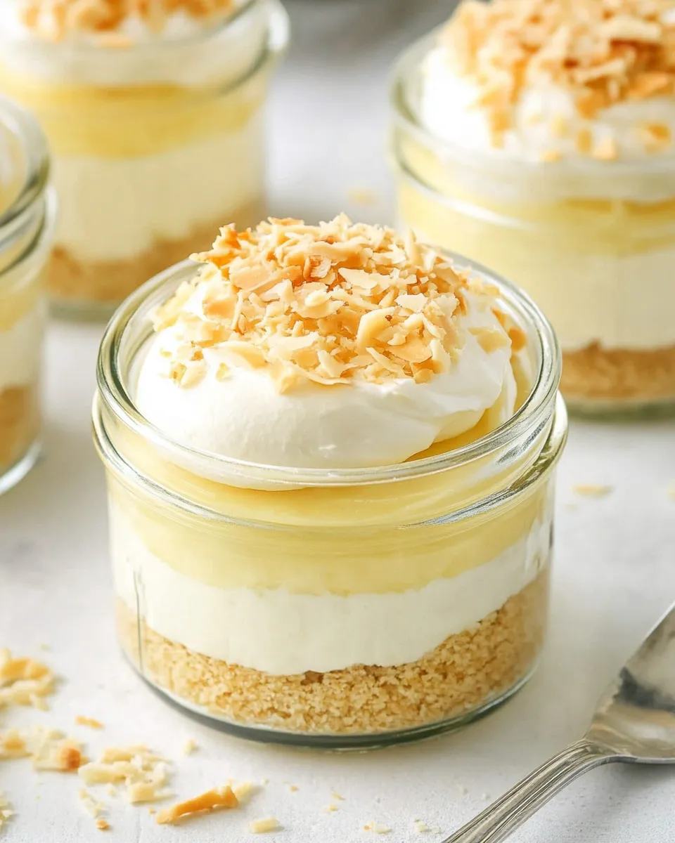 Homemade Coconut Cream Pies in Jars photo
