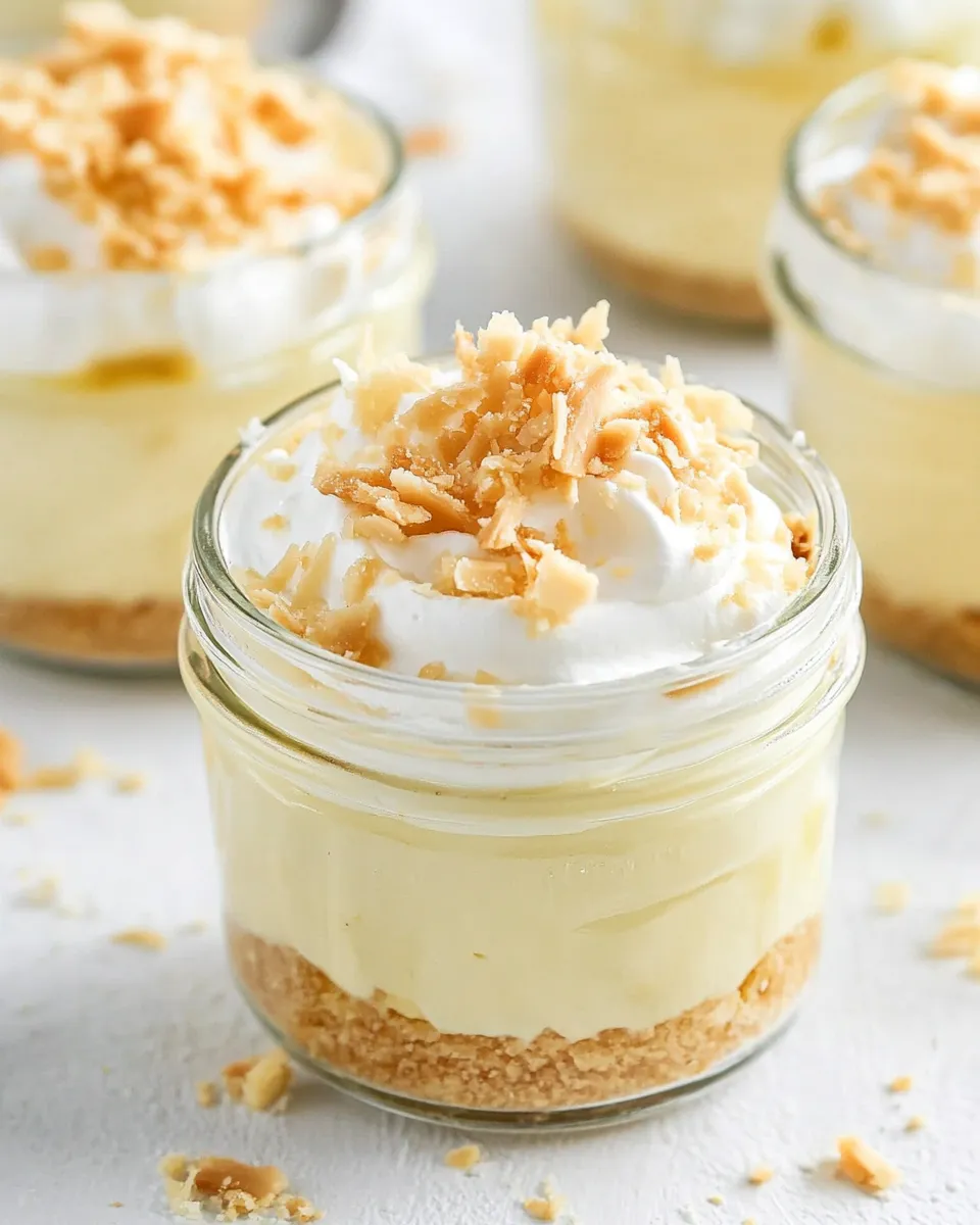 Delicious Coconut Cream Pies in Jars shot