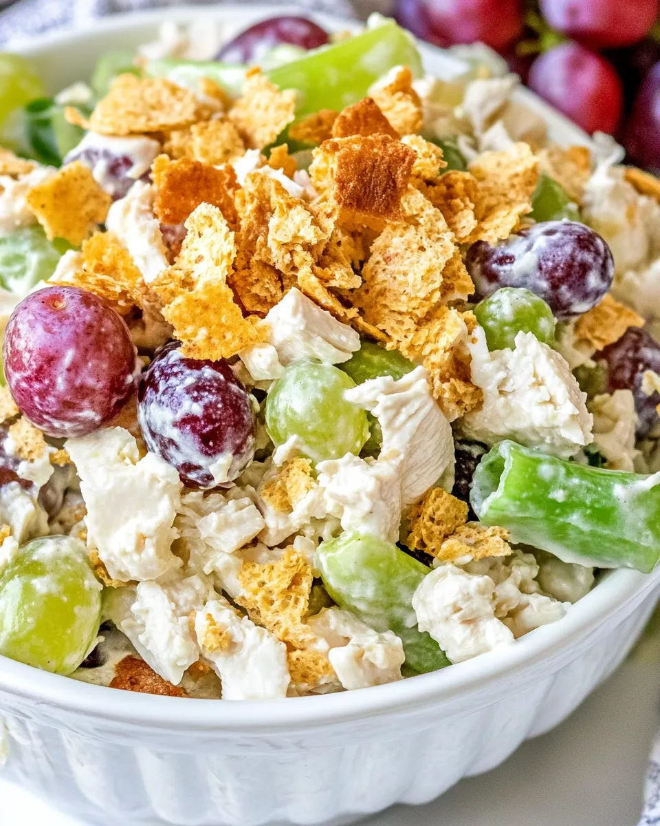 delicious Copycat Chicken Salad Chicks Grape Salad shot