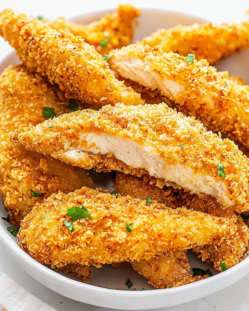 Delicious Cornflake Chicken Tenders plate image