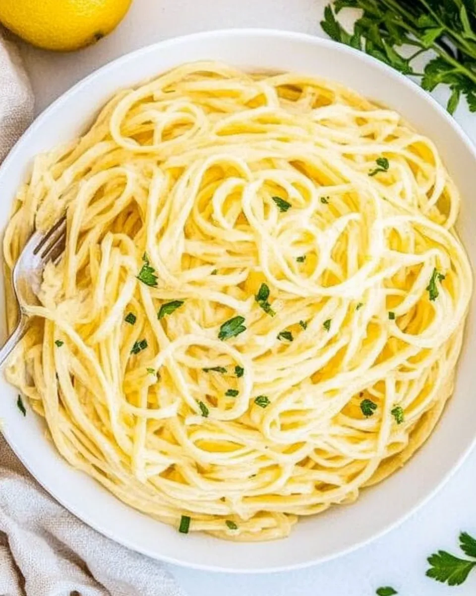 Delicious Creamy Lemon Pasta plate image
