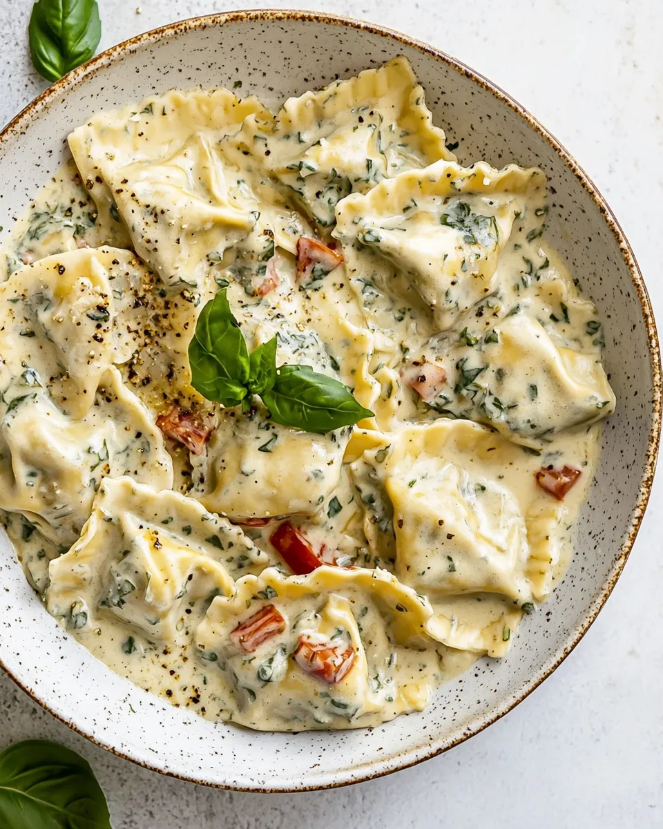 Homemade Creamy Tuscan Ravioli photo