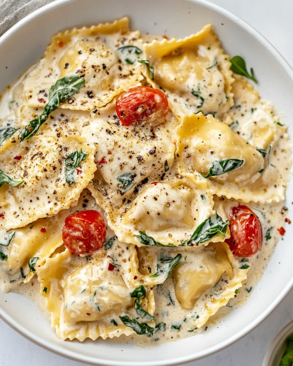 Delicious Creamy Tuscan Ravioli dish photo