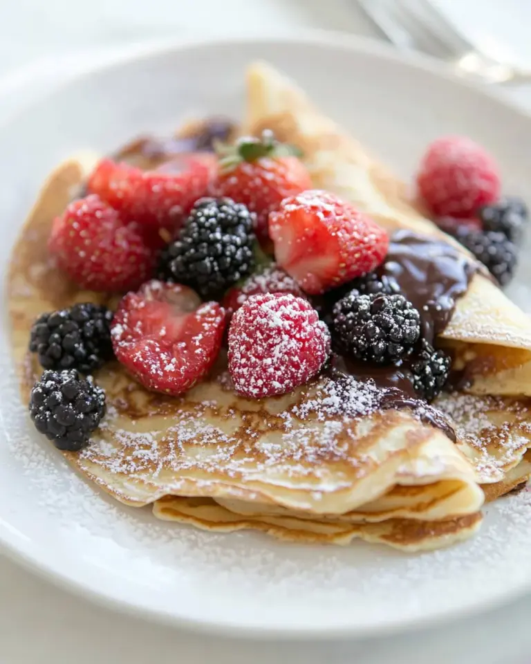 Homemade Crepes with Nutella and Fruit photo
