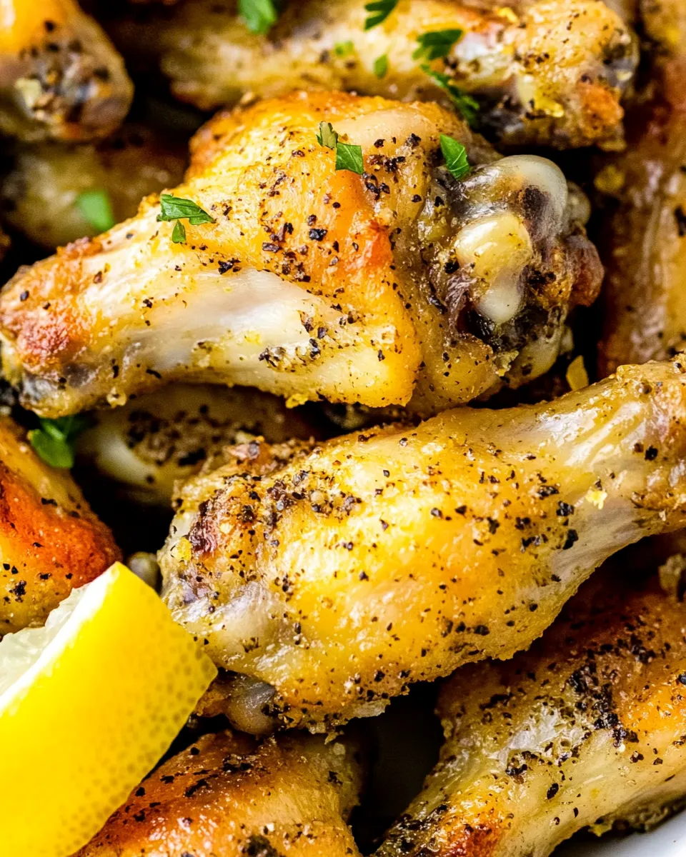 Delicious Crispy Baked Lemon Pepper Wings shot