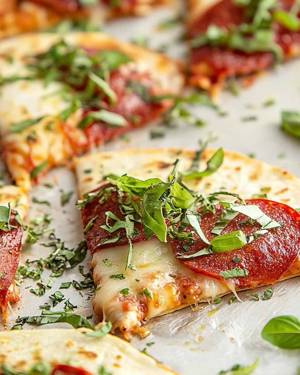 Easy Crispy Baked Pizza Chicken Quesadillas. dish photo