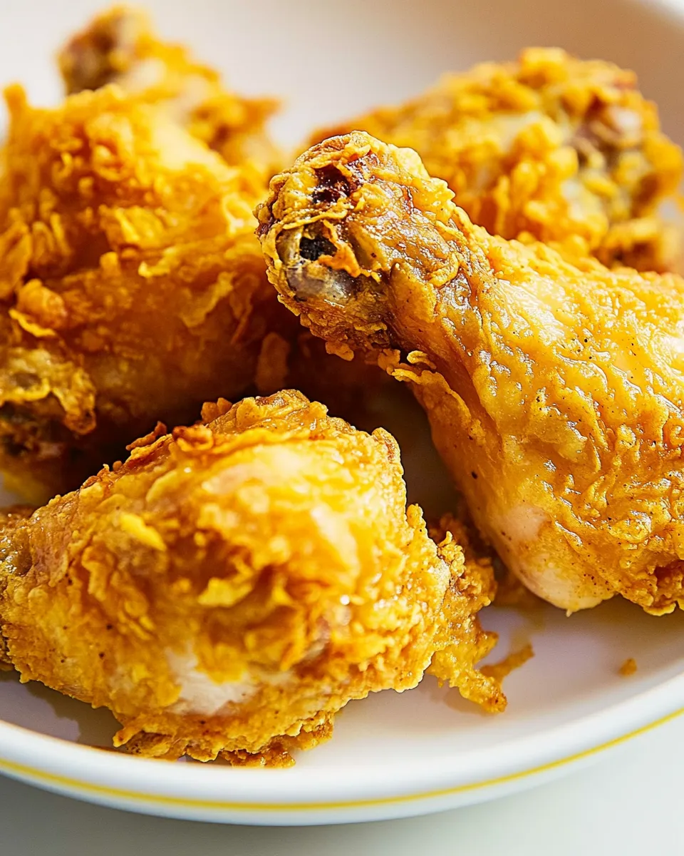 Delicious Crispy Broasted Chicken plate image