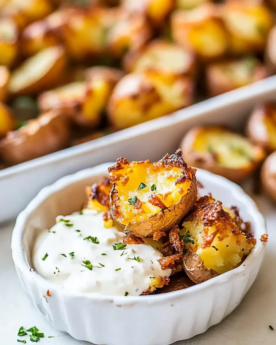 Easy Crispy Smashed Red Potatoes recipe image