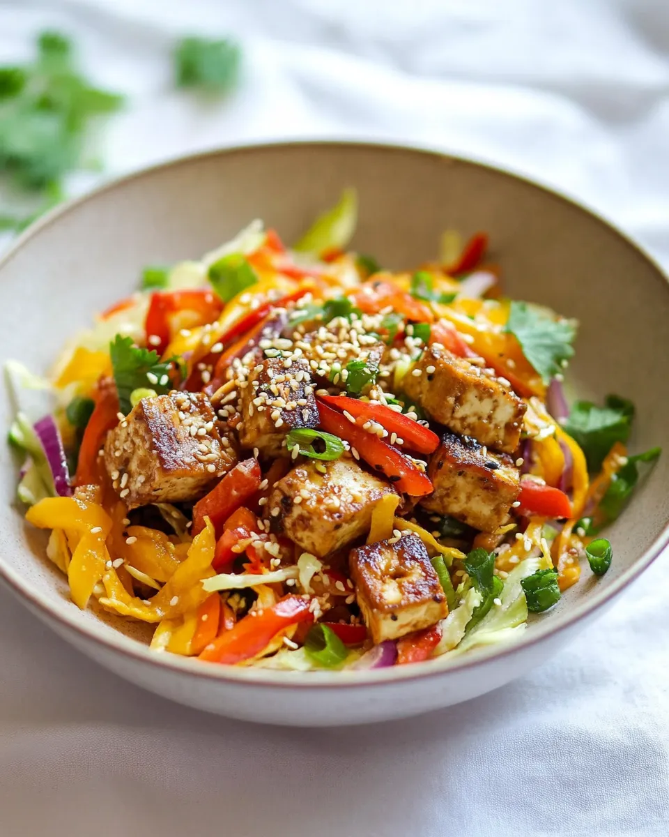 Delicious Crunchy Sesame Tofu Salad plate image