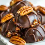 Homemade Dark Chocolate Salted Caramel Pecan Turtles photo