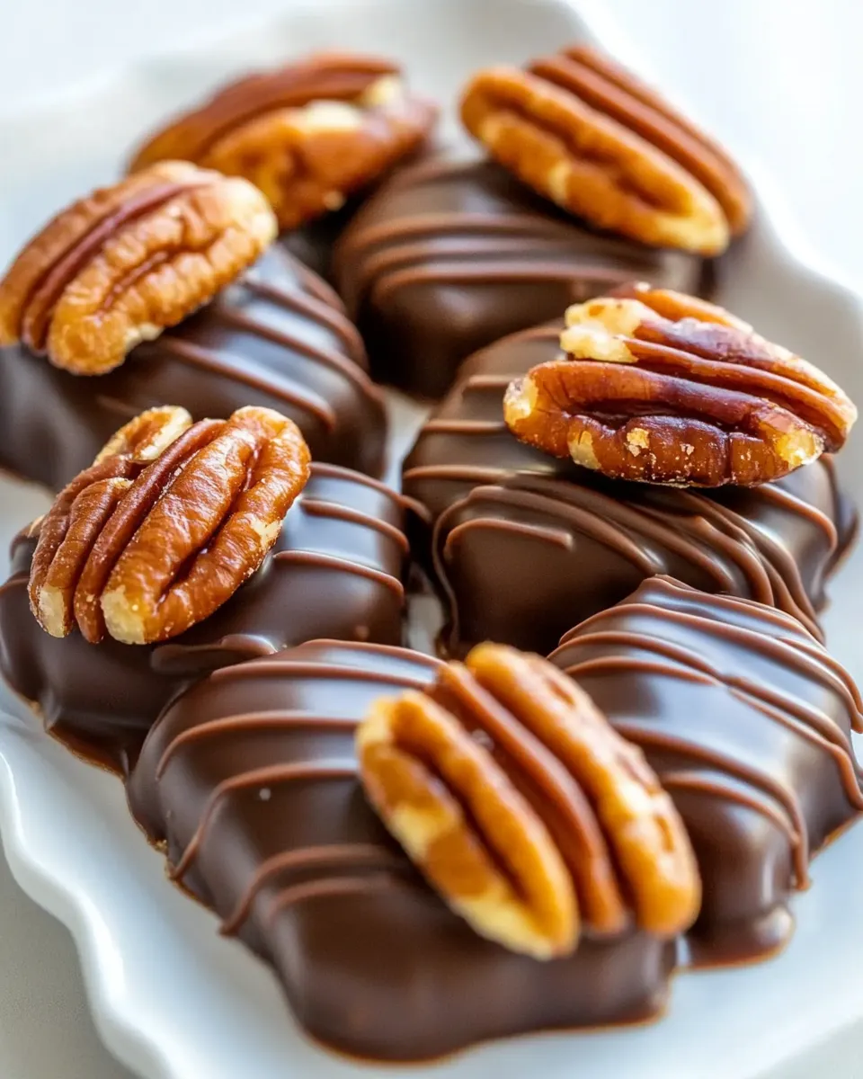 Classic Dark Chocolate Salted Caramel Pecan Turtles image