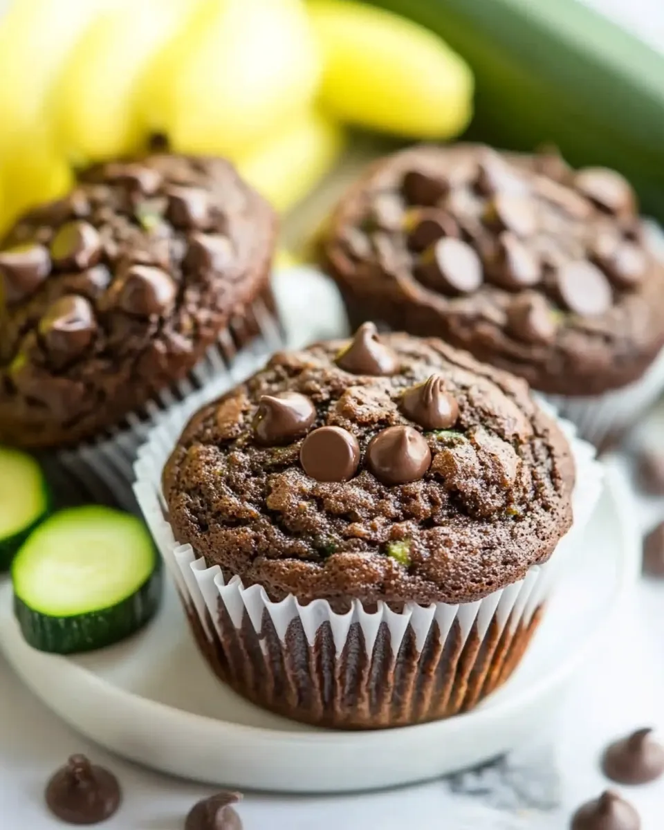 Classic Dark Chocolate Zucchini Muffins image