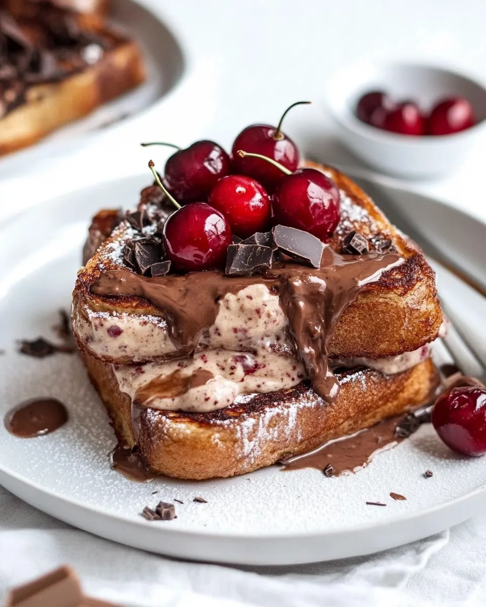 Easy Double Chocolate Cherry Cheesecake French Toast recipe image
