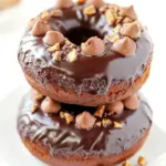 Homemade Double Chocolate Peanut Butter Cup Donuts photo
